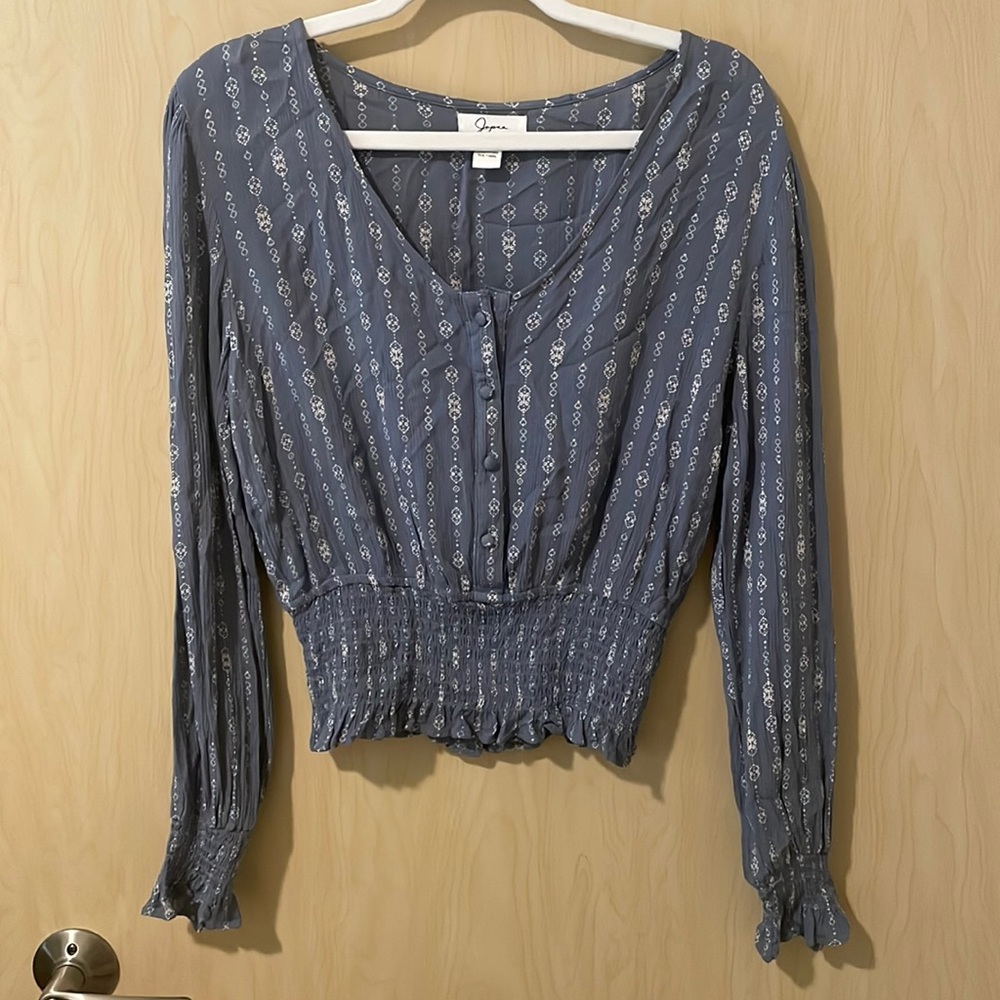 Blue boho long sleeve